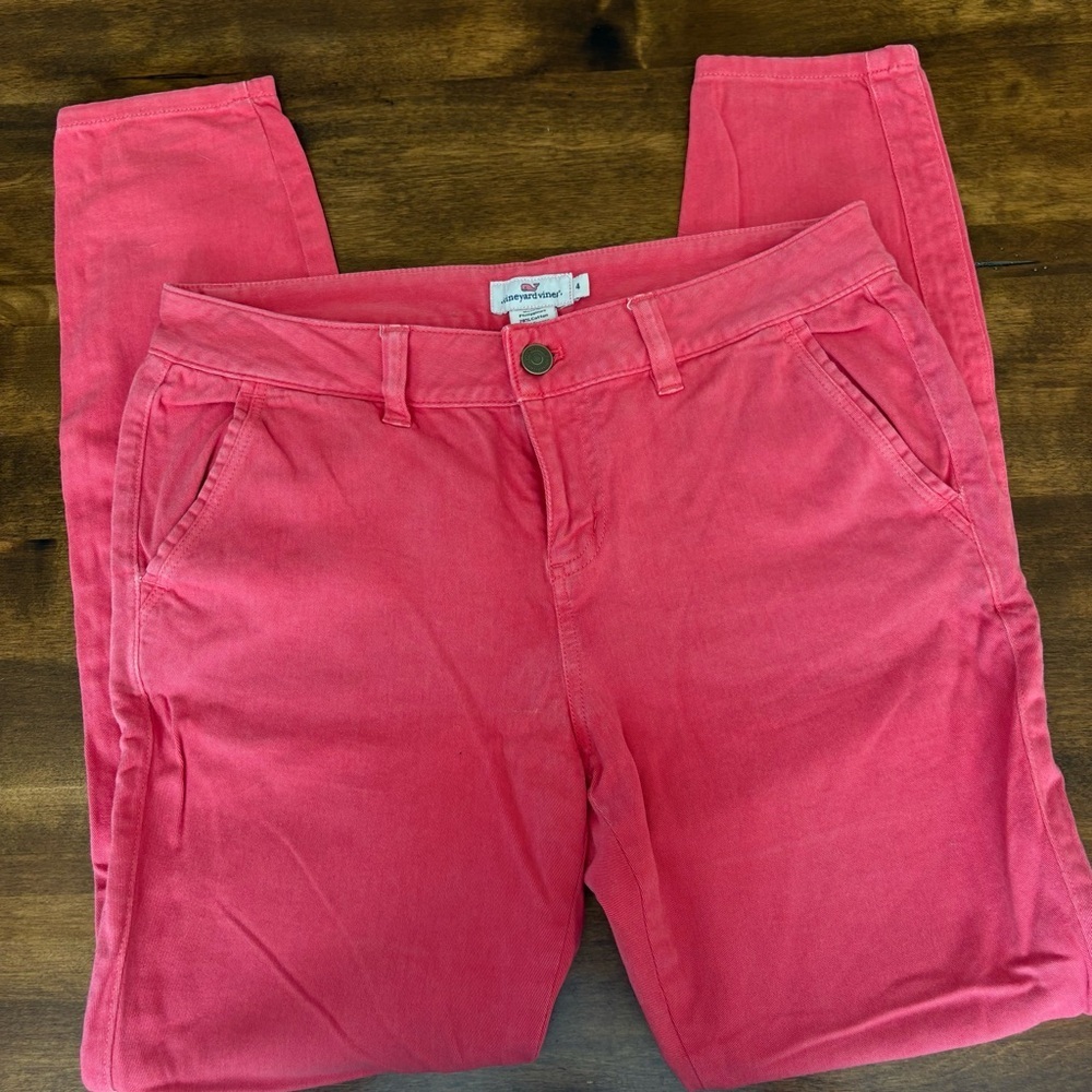 Vineyard Vines Coral Skinny Casual Pants – 4 Pockets – Size 4